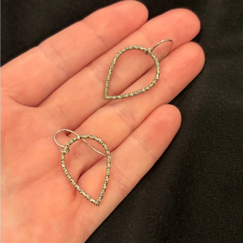 Francesca’s Collection Silver Sparkle Teardrop Earrings